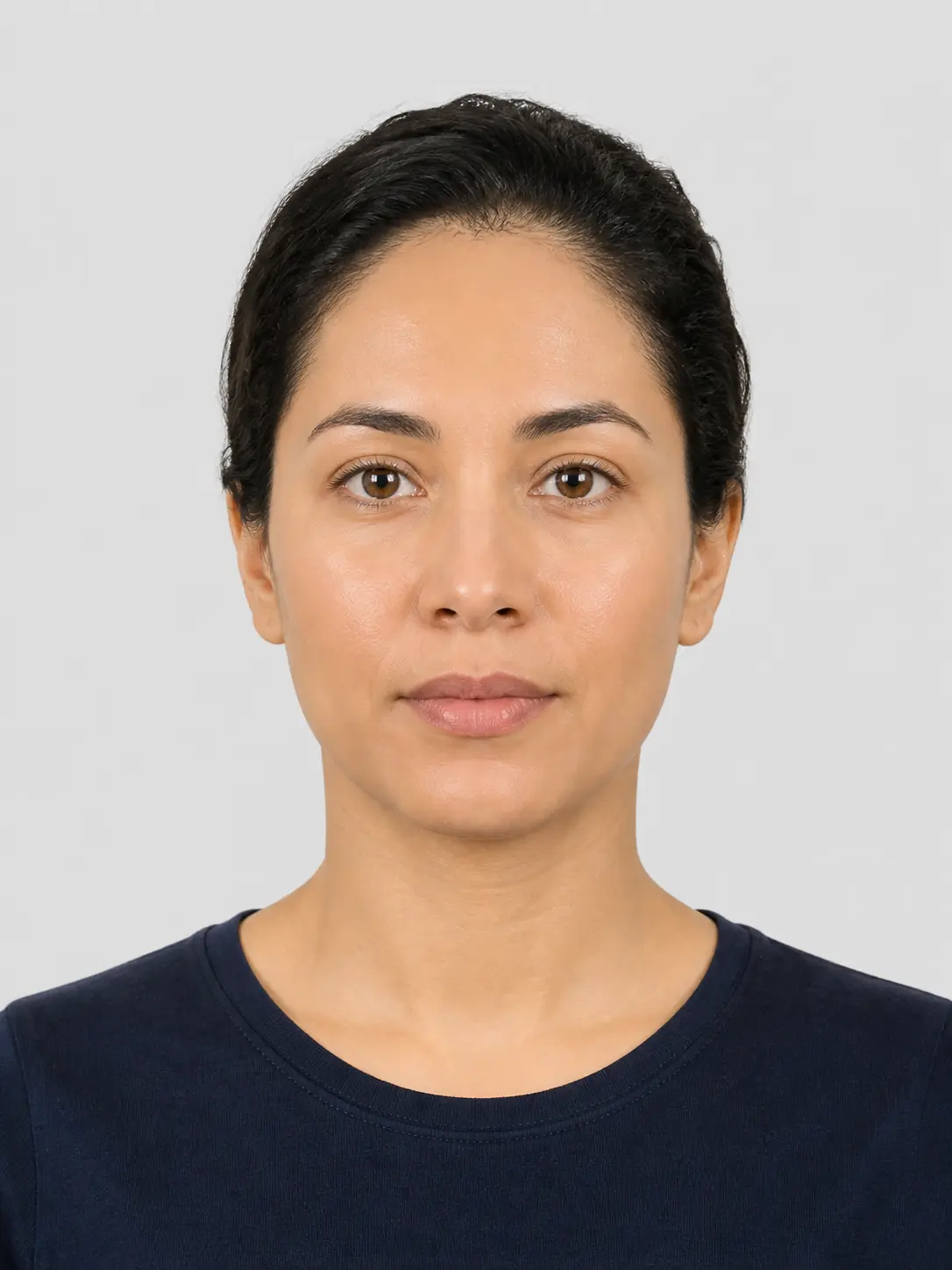 Fictional example of a prepared passport photo
